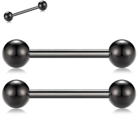 hengkaixuan 1 paire de anneaux pour les en titane, bijoux pour les en or et argent, barres de barbell pour les en forme de cube, 12G 14G 16G, bijoux pour les sourcils