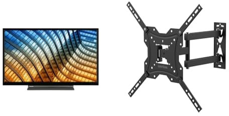 Toshiba Smart TV 32 HD Ready 32WK3C63DA, TV 32 Pollici con Alexa Integrata & Grifema GB1004 Supporto Tv Parete, Per Tv a Schermo Con Ruotare e Inclinare Supporto Tv