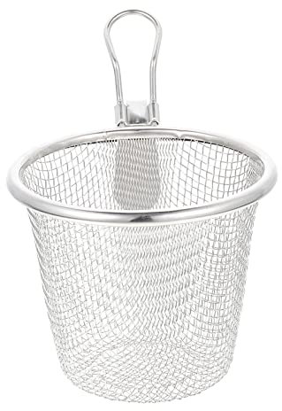 Kitchen Pasta Scoop Mesh Pasta Basket Noodle Strainer Stainless Steel Pasta Insert Mesh Spider Strainer for Pasta Noodles Dumpling Spaghetti Fruits Egg Dumpling Mesh Strainer Kitchen Gadgets (Silver