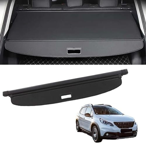 ZXAJDWNU Auto Einziehbare Laderaumabdeckung Für Peugeot 2008 I (Facelift 2016) 2016, Hintere Kofferraum Hutablage Gepäckrollo Sicherheitsabschirmung Aufbewahrung Innere Zubehör