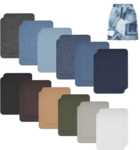 Aufnäher zum Aufbügeln von Jeans, 24 farbige Bügelflicken, für Ihre Kleidung und Hosen-, Jacken-, Rucksack- und Hemd-Reparaturen