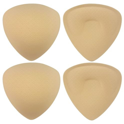 Rseuphiee 2 Paia Imbottiture Reggiseno, Inserti per Reggiseno Triangolare, Inserti Rimovibili per Reggiseni, Traspiranti Della Imbottitura, per Costumi da Bagno, Reggiseno Sportivo, Beige