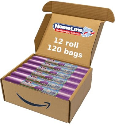 HOME LINE - 120 Waste Bags 110 Litres - 70 x 110 cm - Bags with Ties, Anti Drop and Ultra Resistant | Waste Bin Bags for Separated Collection - Purple
