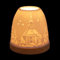 Hellmann Versand Mini-Iglu - Nr. 307 Seiffener Kirche - Kerzenhalter, Weiß, Porzellan, Formal, Feste Anlässe