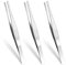 AOZUO 3 Stück Pinzette Spitz,Edelstahl Pinzette Lang,Stumpfe Pinzetten Set Tweezers Mit Gebogener Gezahnter Spitze Professionell Rutschfest Gerade Abgewinkelte für Schmuckherstellung DIY