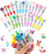 34 PCE Stylos À Bille Kawaii, Stylos de Couleur Animaux pour Enfants, Ensemble Stylo Bille 4 Couleurs, Mini Stylos Fête Gadget Cadeaux Anniversaire Enfants Garçons Filles Apprentissage