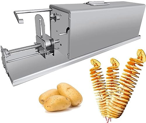 YANDDEA Tornado Potato Chips Spiral Cutter Twisted Potato Slicer Electric Stainless Steel Potato Chips Slicer Spiral Twister Vegetable Cutter French Fry,60Type