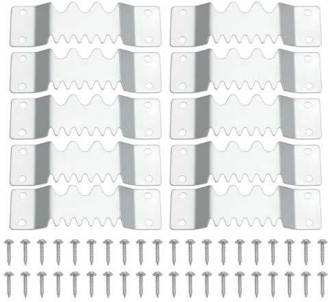 YINETTECH 10 Pezzi Ganci Per Quadri A Denti Di Sega Resistenti 104x30,8 Mm Ganci A Denti Di Sega Con Viti Per Quadri Foto Cornici Opere d'arte
