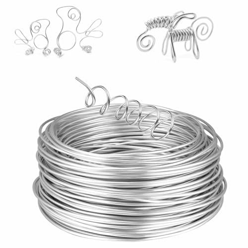 TECHZOCO Alambre de Hierro Galvanizado, Alambra Floral, Alambre de Manualidades, Rollo Alambre de Acero plastificado, Alambre Atar Flexible, Alambre Bricolaje, Diámetro 1.2 mm, Longitud 50 Metros