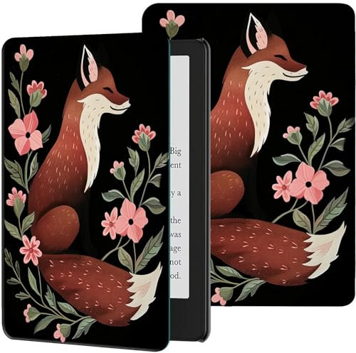 Étui pour Kindle Scribe 10,2 (version 2024/2022) fin et léger en similicuir PU, réglable, multi-angle, avec fonction veille/réveil automatique pour liseuse Amazon Kindle Scribe de 10,2, fleurs de