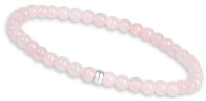 GD GOOD.designs Bracciale in quarzo rosa per donna con pietre naturali autentiche e perla in argento 925 - Bracciale di pietre preziose I Bracciale con perle di pietra naturale da 4 mm
