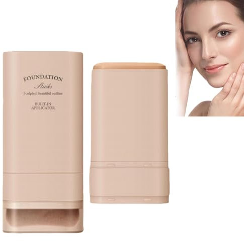 Makeup Foundation Stick,Cream Foundation With Built-In Foundation Brush,Face Foundations For Mature Skin,Multi-Use Foundation Full Coverage & Concealer Stick,Concealer Foundation,Foundation Stick