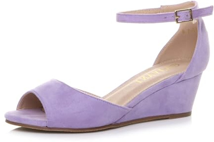 AJVANI low mid wedge heel ankle strap casual evening sandals size 8 41