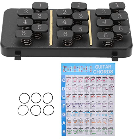 Natudeco Gitarren Akkord Trainer Guitar Aid Chord Tools Guitar Chord Learning Aid 110 Akkorde 18 Buttons Guitar Chord Changer mit Akkorddiagramm für Anfänger
