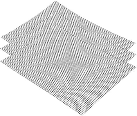 Antihaft Gitter Grillmatte, 3 Stück Grill Mesh Mat Set, 42x36cm Antihaft Grill Netz, Wiederverwendbar, Grillmatten Für Holzkohle, BBQ Grillmatte für Gemüse, Kochen, Backen, Grillen und Backen