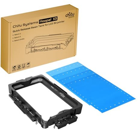Chitu Systems Hoopat X3 Harzbehälter mit Schnellverschluss für ELEGOO Saturn 3/Saturn 3 Ultra/Saturn 2 3D-Drucker, All-in-One Metallharzbehälter mit 3 St. Vorloch-ACF-Trennfolie