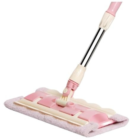 SHCHNA Bodenwischer Wischer Boden Professioneller Wischmopp Für Hartholz-, Laminat- Und Fliesenböden Mit Teleskopstiel Aus Edelstahl Wischer Boden Wischmop(Pink)