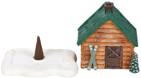 Cabin Ski Chalet Räucherkegelhalter - Rustikales Winterdesign mit magischem Raucheffekt, perfekt für Berg- & Alpendekor, für rustikale Hausliebhaber
