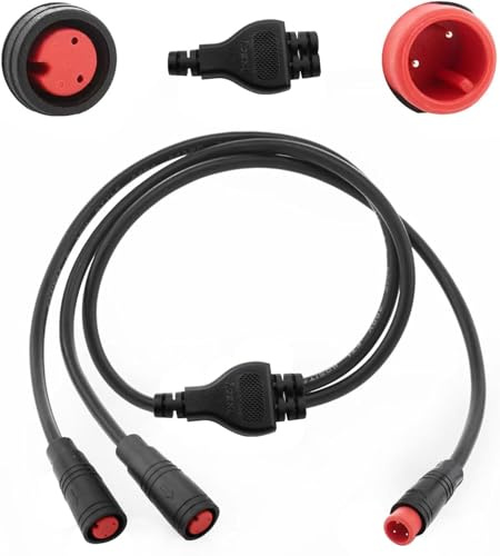 RUNCCI-YUN Ebike 2 Pin Y-Splitter Verlängerungskabe,Stecker zu Female 1 zu 2 Elektrofahrrad Kabel 2 Pin wasserdichter Anschluss für Elektrofahrradlicht,Gangsensor, Bremse im Ebike Modifikationskit