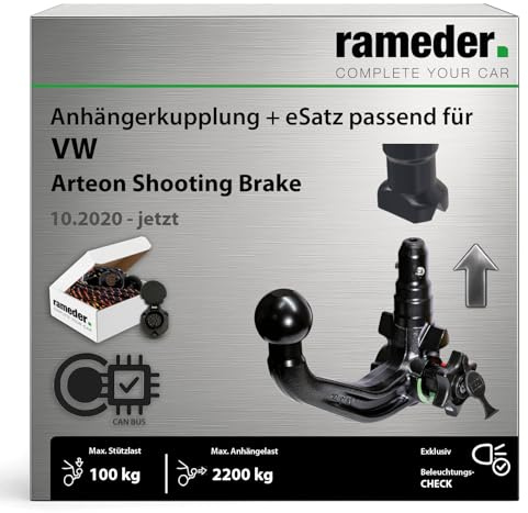 Anhängerkupplung abnehmbar Westfalia passend für VW Arteon Shooting Brake Typ 3H9 Baujahr: 2020-jetzt inkl. 13 poligem spezifischen CAN-Bus Elektrosatz | rameder. Komplettsatz - A40V