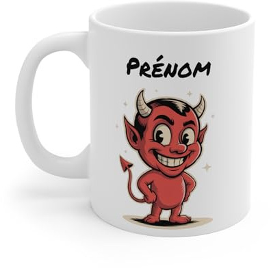 Teecustom Tasse Personnalisable Petit Diable Rouge – Mug Humour Vintage Cartoon – Cadeau Drôle Original 325ml