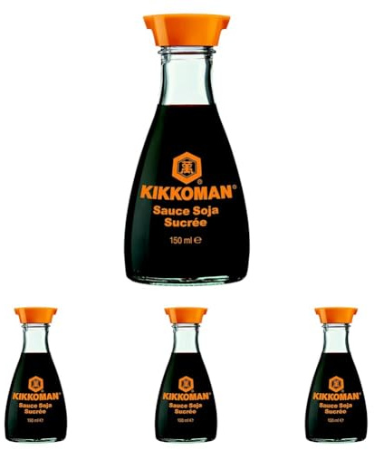 Kikkoman Salsa Di Soia Dolce, Ricetta Tradizionale Con Soia, Grano, Acqua E Sale, Per Cucinare A Tavola, Adatta Per Carne, Verdure E Dessert, Confezione Classica, Dispenser, color Nero, 150 ml