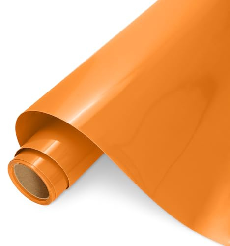 AMAZINGHOME Orange Heat Transfer Vinyl Roll - 30.5 cm x 400 cm, Premium Iron On Vinyl for Fabric, Compatible with All Cutting Machines, HTV for Clothing, Bags, Home Decor