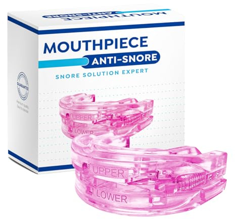 Anti Schnarchen Schiene & Beißschiene gegen Zähneknirschen – 1 Stück verstellbare Zahnspange für die Nacht, pink | Ideal für Schnarcher und zum Schutz der Zähne