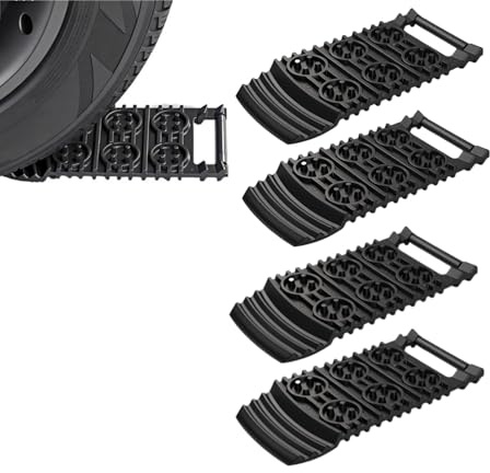 Set 4 Stück Anfahrhilfe Antirutsch-Matte Us Kunststoff 2er Set - Traktionshilfe Schnee EisSand Schlamm - Offroad Anfahrmatte Sandblech