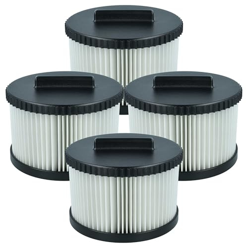 vhbw 4x Staubsaugerfilter Ersatz für Dewalt DWV9330 für Staubsauger - HEPA-Filter Schwarz Weiß