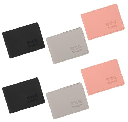 6pcs Registration Card Case Driver License Organizer Elegant Refined Pu Design Pocket-Friendly Portability Men Women for Tolls and Occasions with 6 Slots