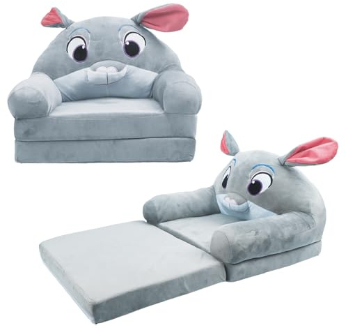 Kids Sofa Bed Foldable & Convertible 2-in-1 Toddler Sofa Chair & Lounger Removable Washable Cover Kids Couch Sofas Suitable for Living Room Bedroom, Children's Day and Birthday Gift for Girls Boys