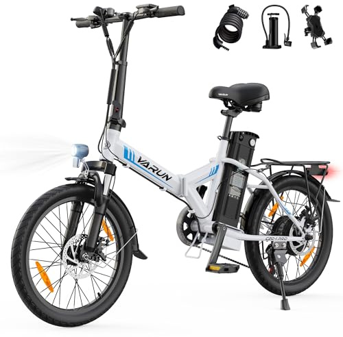 VARUN E-Bike Klapprad 20 Zoll mit 48V 13AH Akku, Max 100km Reichweite, CE | Elektrofahrrad mit StVZO, 250W 55Nm Motor, 7-Gang, 5 Fahrstufen, Pedelec City E Bike für Damen Herren, C20-1 PRO
