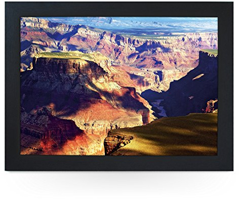 Portable Lap Desk Tray (The Grand Canyon) Handmade Wooden Frame, Beanbag Cushioned Bottom | Computers, Laptops, Meals, Food | L0104 Black