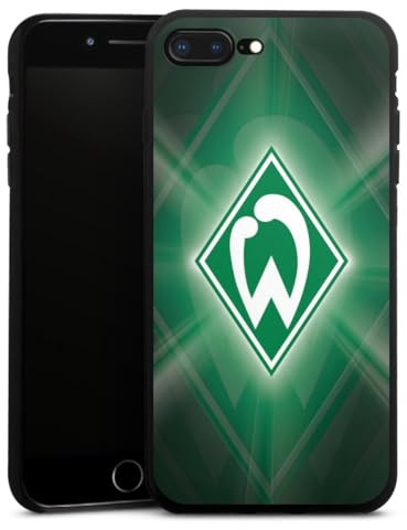 DeinDesign Silikon Hülle kompatibel mit Apple iPhone 8 Plus Case schwarz Handyhülle SV Werder Bremen Offizielles Lizenzprodukt Wappen