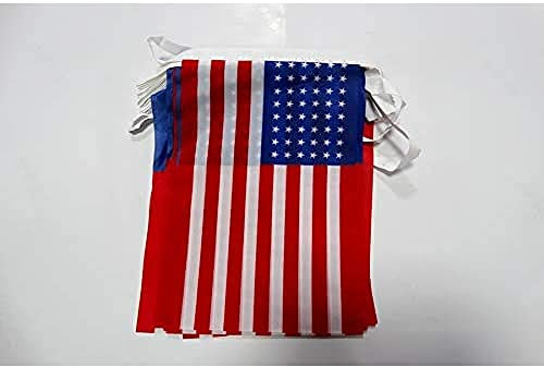 AZ FLAG Guirnalda 6 Metros 20 Banderas Estados Unidos 48 Estrellas 21x15 cm - Bandera America – EE.UU - Usa 15 x 21 Cm - Banderines Americanos