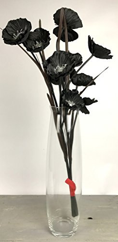 EMH Bouquet de fleurs en verre transparent fait à la main 50 cm