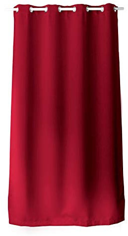 ED ENJOY HOME Rideau Décoratif à Œillets argentés, 140x240 cm, Rouge, 100% Polyester, Satiné, Collection Basic
