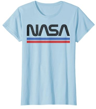 NASA Red Blue Stripe Minimal Logo Vintage Graphic T-Shirt T-Shirt