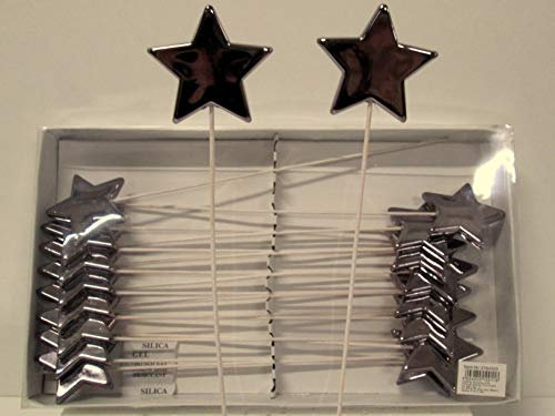 Dekoeinkauf Beistecker Acryl-Stern, Silber, 18 Stück
