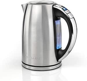 Cuisinart Multi-Temp Jug electric kettle, Fast boil, 3KW, Cordless, Silver, Stainless Steel finish, 1.7L Capacity, Adjustable temperature, Removable washable anti-scale filter