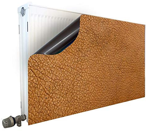 Smagnon Magnet Heizkörperverkleidung Heizkörperabdeckung Heizung Schutz Motiv Leder_braun, Heizkörper Höhe:50 cm, Heizkörper Länge:120 cm