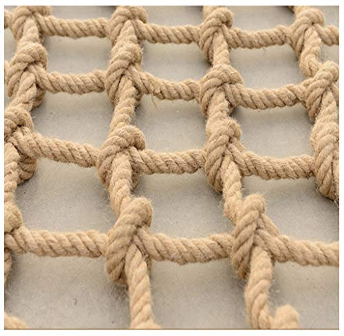 LYRWISHLTD Hemp Rope Net Climbing Net Rope Netting Indoor Giant Mesh Heavy Duty Climbing Mesh Nets Netting Cargo Nets Garden Netting Woven Rope Outdoor Decorative Jute Hemp Netting