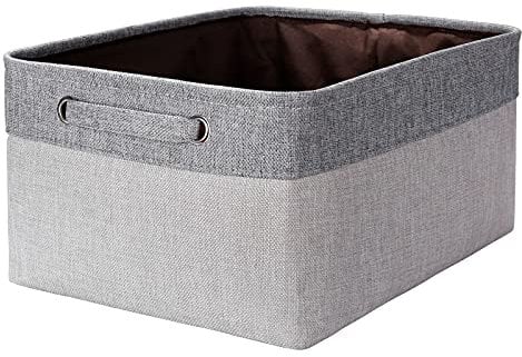 Faltbare Aufbewahrungsbox aus Stoff,Aufbewahrungskorb Groß mit Griffen,Kleiderschrank Organizer, Korb Aufbewahrung für Kleidung,Spielzeug,Kinderzimmer,Schlafzimmer,Schrank,Regal(Grau,40x30x20cm)
