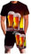 Celucke Trachtenset Herren Sommer Oversize Oktoberfest Sets Kurzarm 3D Drucken Bier T-Shirt Trainingsanzug Casual Sportanzug Freizeit Kurze Jogginganzug 2-Teiliges