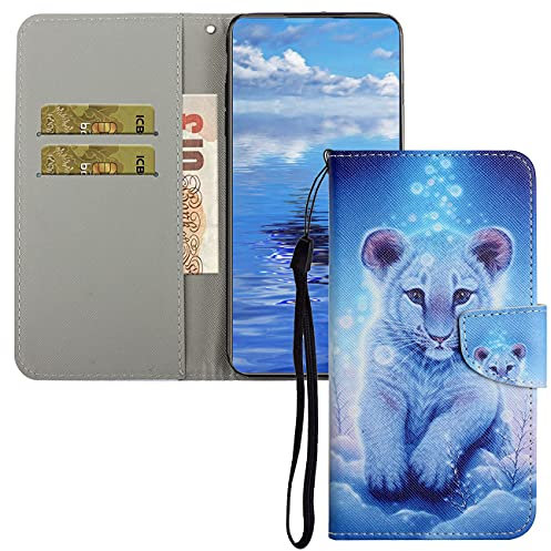 Kompatibel mit Oppo Realme 8 Pro Hülle, Leder Flip Handyhülle Schutzhülle Tasche Case mit Standfunktion und Magnet Kartenfach Schutzhülle für Oppo Realme 8 / Realme 8 Pro Leopard XC5
