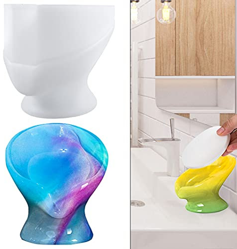 Rolin Roly Seifenschale Silikonform Seife Drain Harzform Lotus Blatt Halter Epoxid Gießform Resin Soap Silicone Molud for DIY Leaf Soap Dish Schmuckteller Haus Dekoration