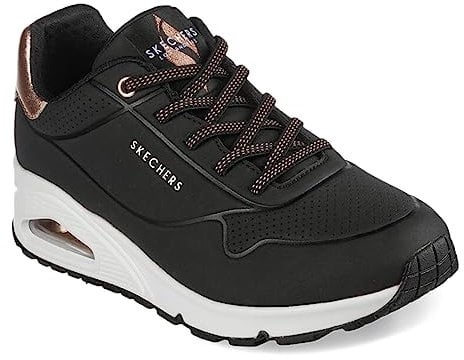 Skechers Uno - Shimmer Away, Zapatillas Mujer, Negro, 36.5 EU