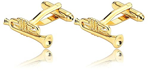 Herren Manschettenknöpfe, Trompete Manschettenknöpfe Herren Vintage aus Gold Edelstahl Sinnvolle Geschenke für Männer