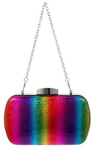 GALPADA Damen Regenbogen Handtasche Pu Abendtasche Mode Clutch Geldbörse Mittlere Kapazität